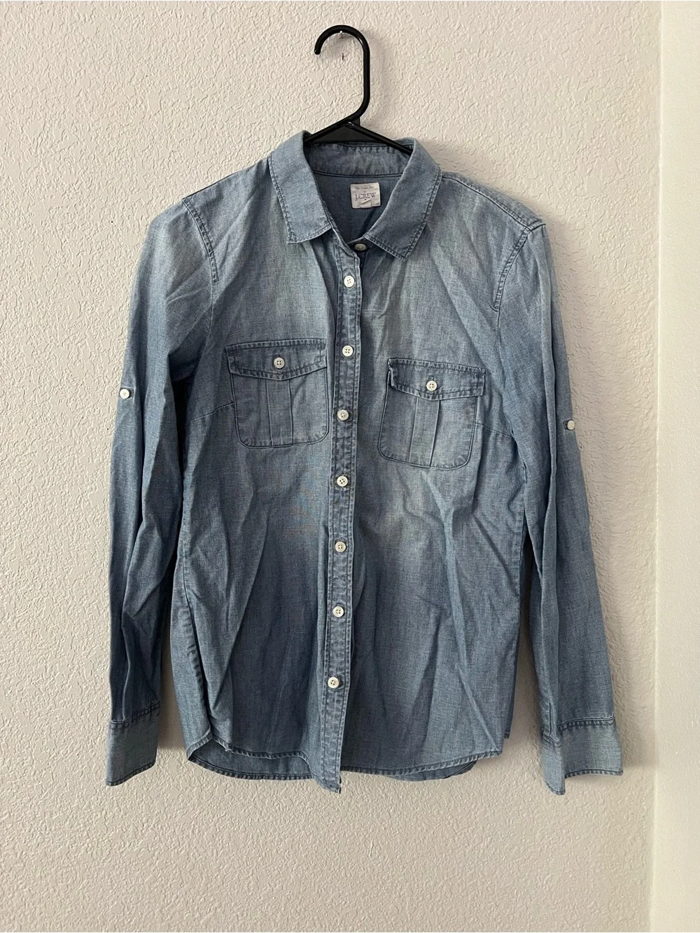J. Crew Light Blue Denim Button-Down Shirt Small